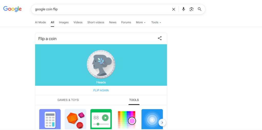 Google 동전 던지기로 공정하게 양자택일을 결정하자! 편리한 숨겨진 명령어를 소개!