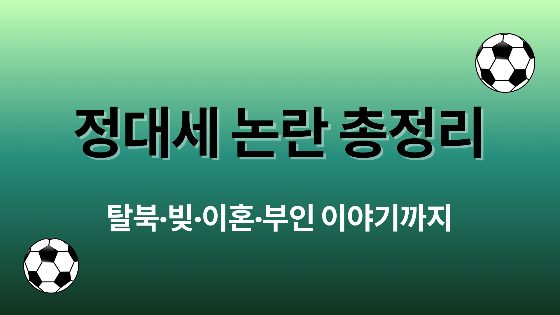 정대세 논란 총정리 – 탈북·빚·이혼·부인 이야기까지